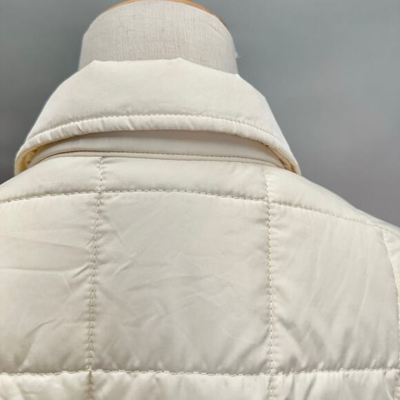 Woolrich Moccasin ivory quilted puffer chore jacket size Women's Large shacket - Picture 11 of 14